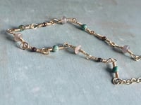 Image 4 of amazonite, tigers eye, and Smokey quartz beaded necklace