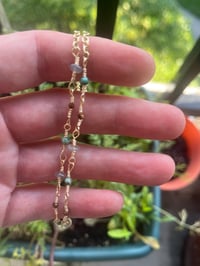 Image 5 of amazonite, tigers eye, and Smokey quartz beaded necklace