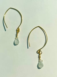 Image 2 of Moonstone gold dangle earrings