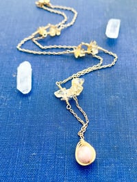Image 2 of Gold wire wrapped sunstone and citrine necklace