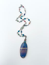 Image 1 of Jasper wire wrapped necklace in antique copper wire