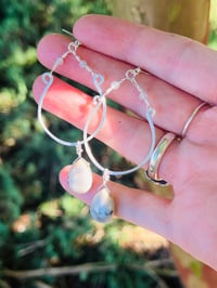 Image 1 of sage amethyst and labradorite hoop earrings in silver