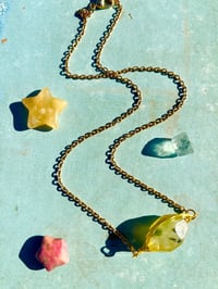 Image 1 of Wire wrapped yellow tourmaline stone necklace in gold