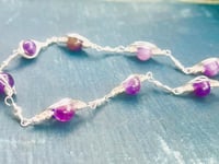 Image 3 of silver wire wrapped amethyst necklace