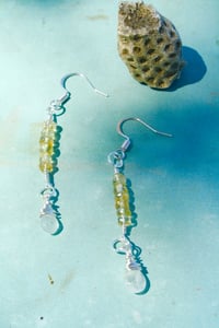 Image 1 of Stacked citrine and aquamarine drops earrings