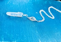 Image 1 of crystal and agate wire wrapped silver necklace