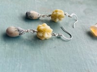 Image 3 of vintage beads and sage amethyst dangle earrings