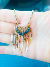 Image 5 of lapis lazuli and hammered copper dangle necklace
