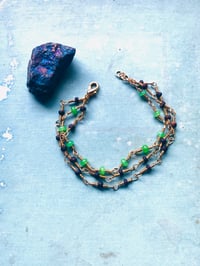 Image 2 of Green Adventurine and Wood Beaded Layered Bracelet