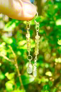 Image 2 of Stacked citrine and aquamarine drops earrings