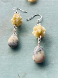 Image 4 of vintage beads and sage amethyst dangle earrings