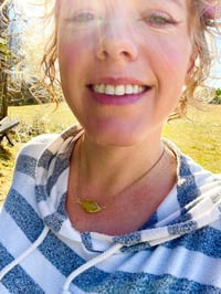 Image 3 of Wire wrapped yellow tourmaline stone necklace in gold