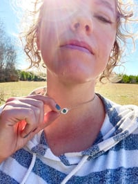 Image 3 of Silver wire wrapped amazonite stone necklace