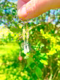 Image 3 of Stacked citrine and aquamarine drops earrings