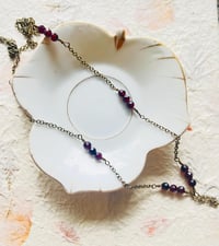 Image 1 of long garnet and chain necklace