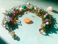 Image 1 of Fluorite and Howlite beaded bracelet