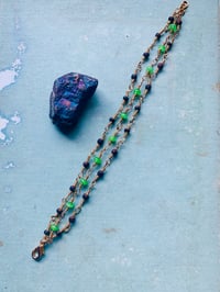 Image 4 of Green Adventurine and Wood Beaded Layered Bracelet