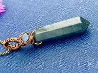 Image 3 of Labradorite and garnet wire wrapped copper necklace