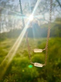 Image 2 of Double Flourite gold layered necklace