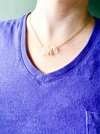 Image 4 of pastel aura quartz gold necklace