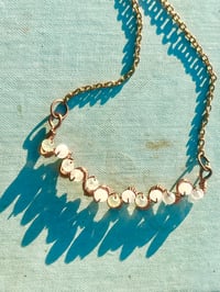 Image 1 of Prehnite and moonstone wire wrapped copper necklace