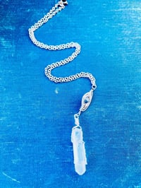 Image 4 of crystal and agate wire wrapped silver necklace