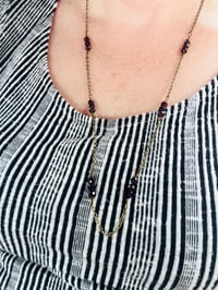 Image 3 of long garnet and chain necklace