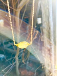 Image 5 of Wire wrapped yellow tourmaline stone necklace in gold