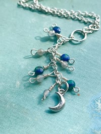 Image 3 of lapis lazuli and labradorite moon necklace