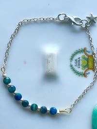Image 2 of azurite beaded silver bracelet with star charm