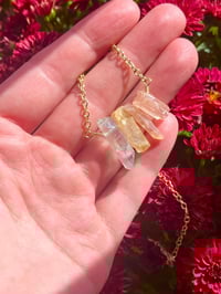 Image 5 of pastel aura quartz gold necklace