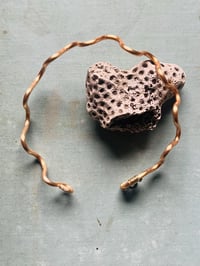 Image 1 of gold hammered bangle with jade