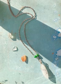 Image 2 of Quartz and Green Ruby Wire Wrapped Silver Necklace