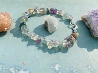 Image 2 of beaded multi-colored fluorite bracelet