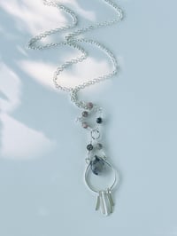 Image 3 of sage amethyst fringe necklace