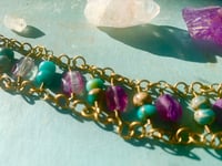 Image 4 of Fluorite and Howlite beaded bracelet
