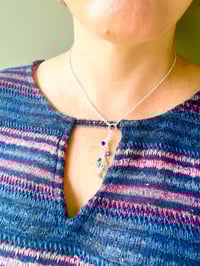 Image 4 of lapis lazuli and labradorite moon necklace