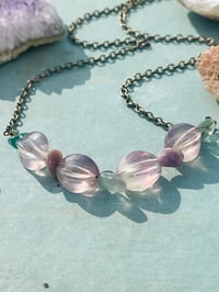 Image 1 of fluorite necklace on copper chain