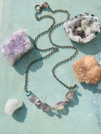 Image 2 of fluorite necklace on copper chain