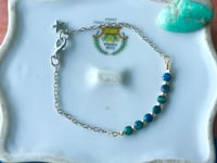 Image 5 of azurite beaded silver bracelet with star charm