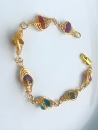 Image 3 of Rainbow tourmaline bracelet gold wire