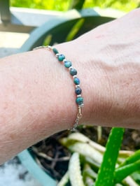 Image 6 of azurite beaded silver bracelet with star charm