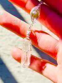 Image 8 of crystal and agate wire wrapped silver necklace