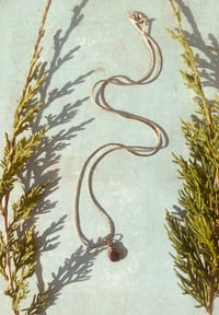 Image 3 of Solitaire garnet antique brass necklace