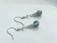 Image 4 of Mini labradorite wire wrapped earrings in silver