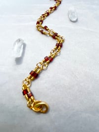 Image 4 of Gold wire wrapped red garnet necklace