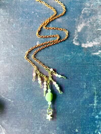 Image 2 of variscite and labradorite gold necklace with star charm