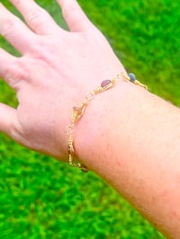 Image 5 of Rainbow tourmaline bracelet gold wire