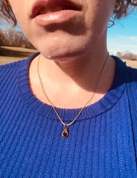 Image 4 of Solitaire garnet antique brass necklace