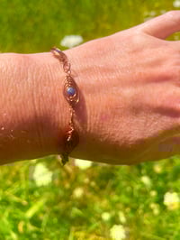 Image 3 of Lapis lazuli and copper wire wrapped bracelet